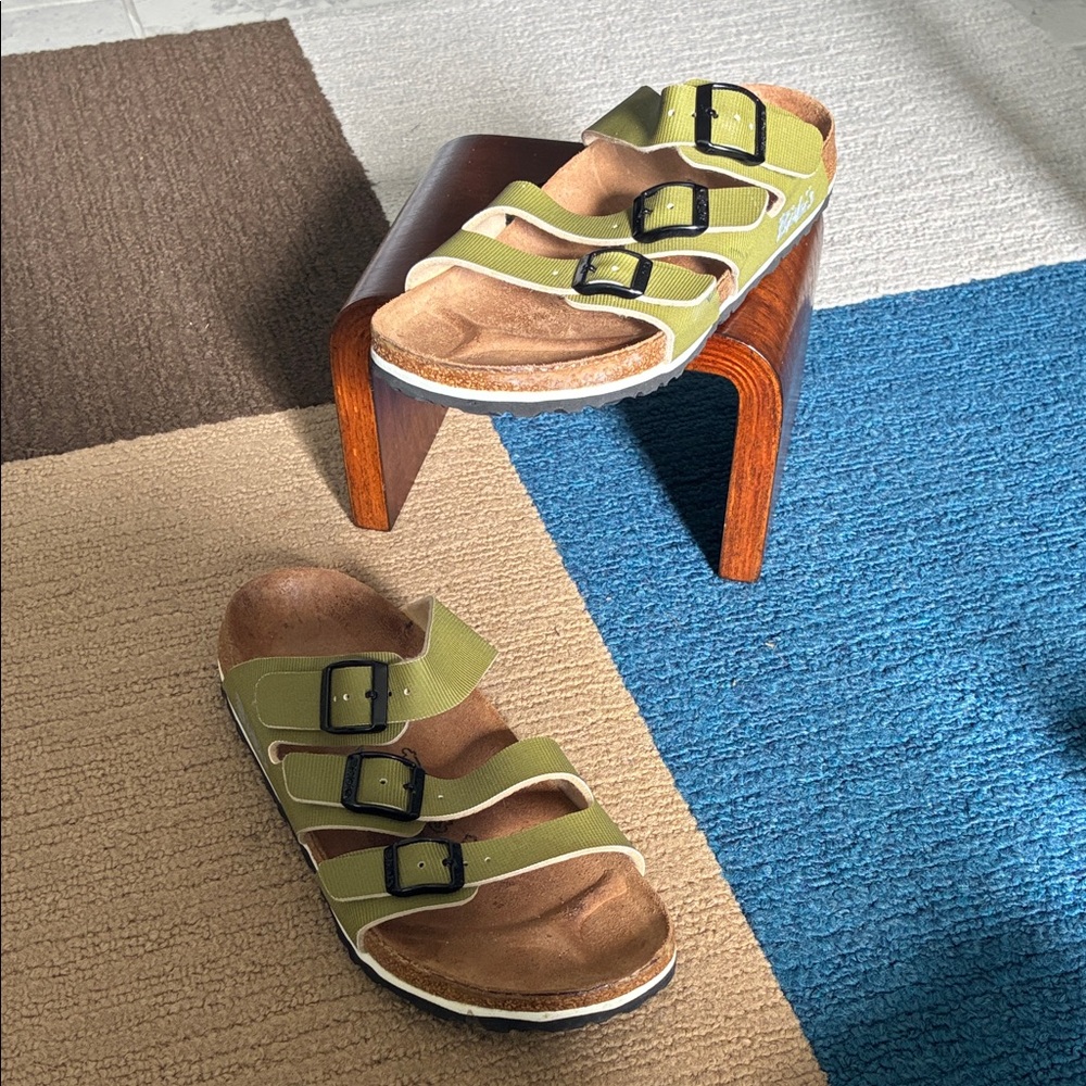 Birkenstock Khaki Triple-Strap Sandals